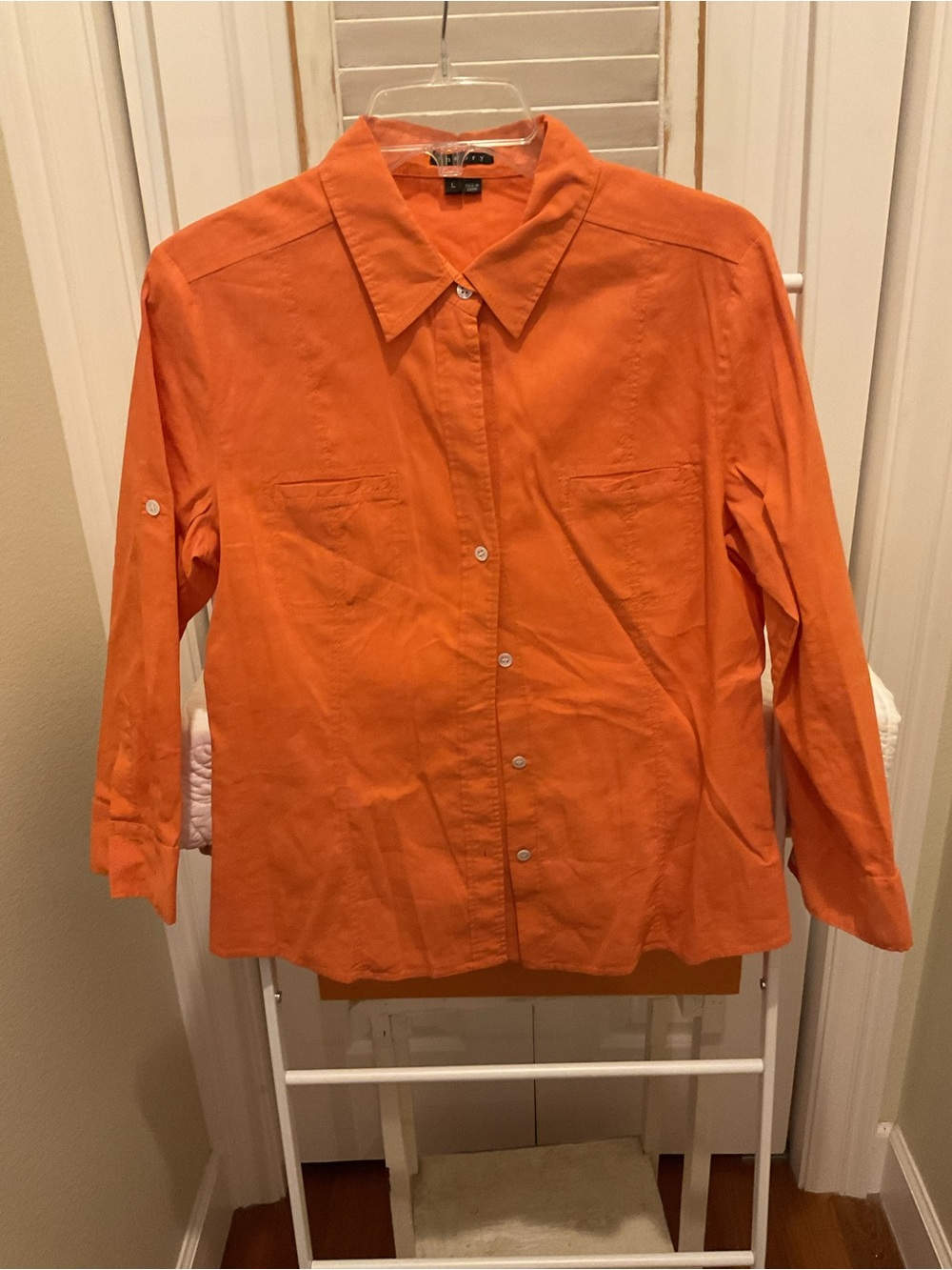 Theory Bright Orange Button-Down Shirt